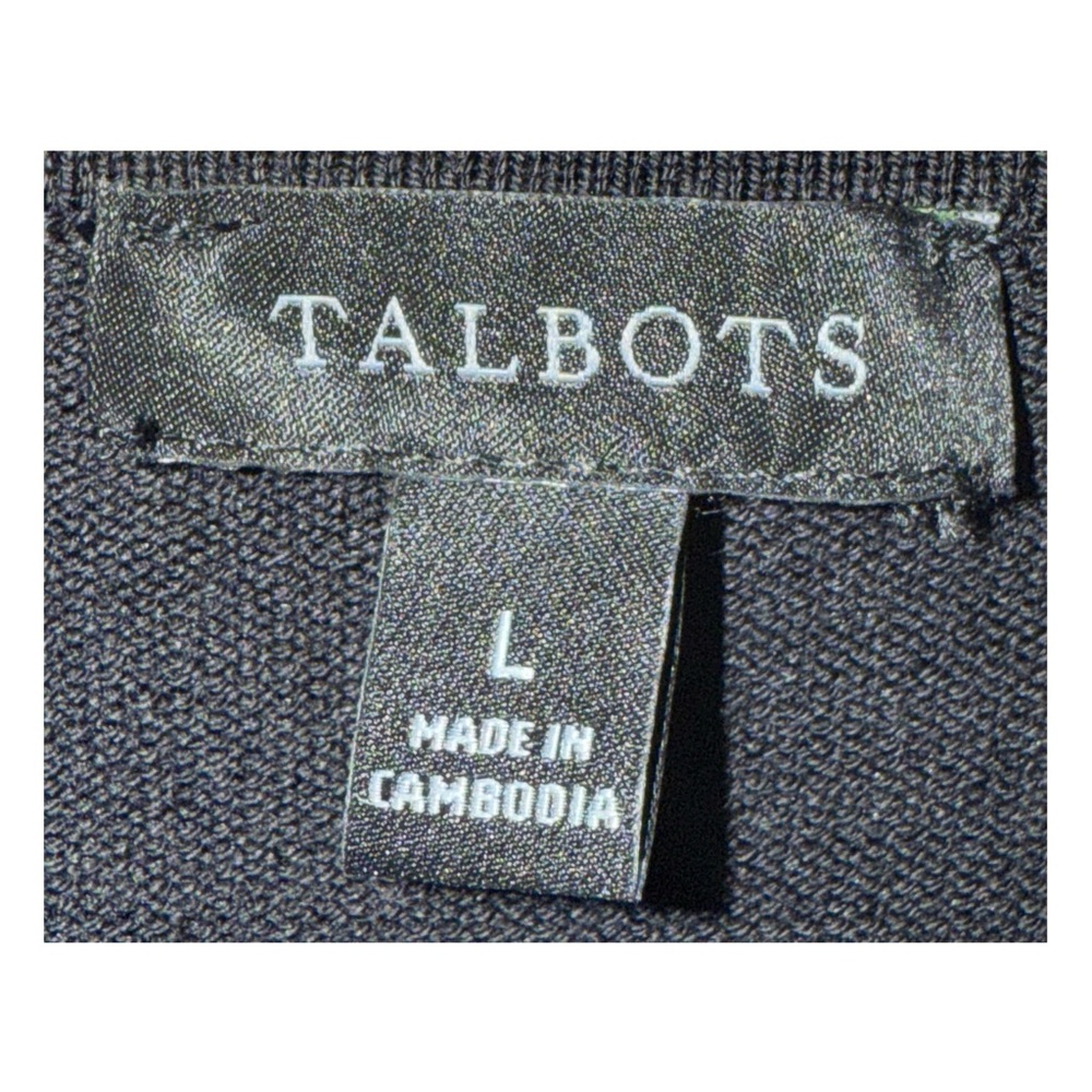 Talbots - Black Button-Front Cardigan with Ruffled Cuffs - Size Large - Picture 4 of 6